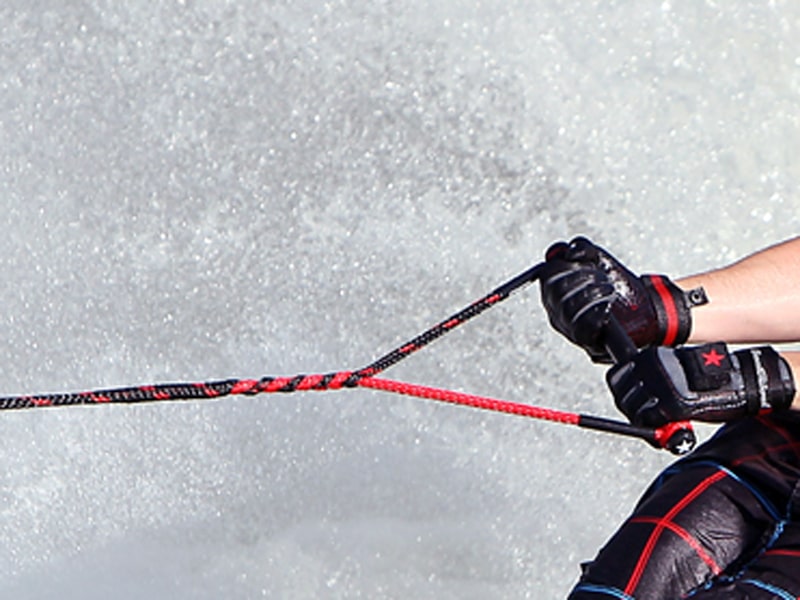 SansRival water skiing waterski handles color red black in